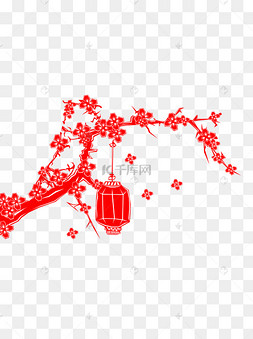 中国风梅花剪纸窗花艺术创意装饰