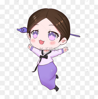 q版卡通少数民族朝鲜族少女