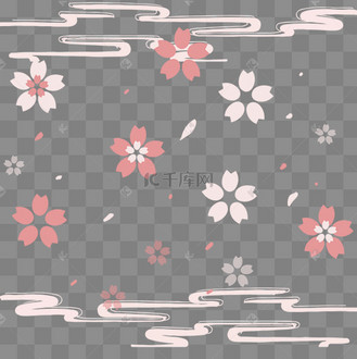 日式底纹花纹png