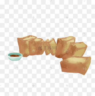 手绘黄色鱼豆腐