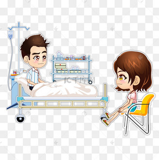 男孩生病住院老婆照顾医院看病恩爱
