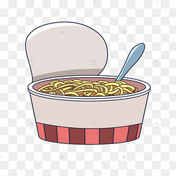 一桶方便面卡通插画