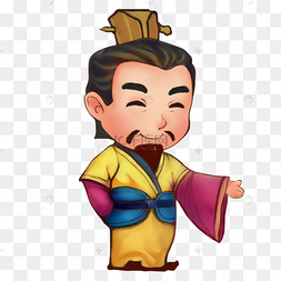 png下载psd三国故事场景桃园结义下载 png下载ai简约卡通q版三国刘备
