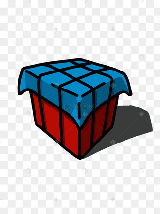 吃鸡刺激战场空投箱可爱简单手绘红蓝箱子