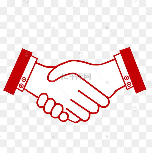 握手动作商务合作卡通共赢扣子图片