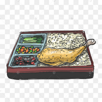 手绘外卖盒饭