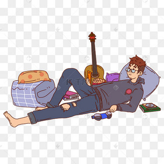 宅男人物手绘插画