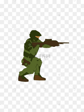 简约扁平卡通建军节解放军特种部队战士元素