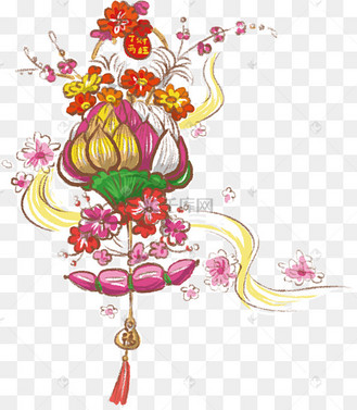 手绘插画岭南非物质文化遗产手作花灯