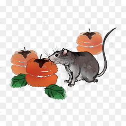 生肖鼠鼠年手绘剪纸风老鼠报福