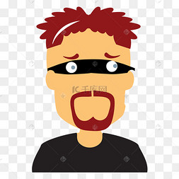 蒙眼睛小女孩卡通设计矢量图矢量蒙面歹徒坏人表层灰尘蒙砂恶搞名画