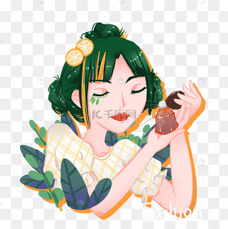 美妆节潮流化妆喷香水的女孩