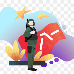 军人岗亭站岗
