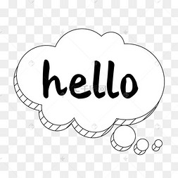 黑色简约hello云朵