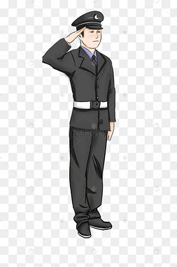 立正敬礼的男警察