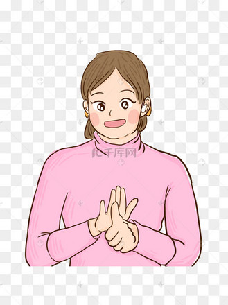 漫画风比手语的聋哑人可商用元素