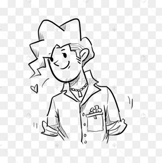 手绘线条简笔漫画人物富二代花样美男