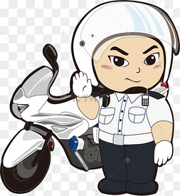卡通警察指挥