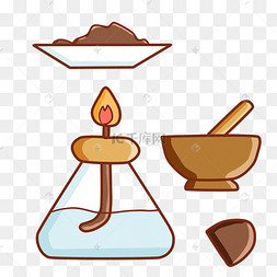 下载 png下载psd化学仪器酒精灯插画下载 png下载ai化学酒精灯卡通