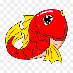 手绘可爱小锦鲤插画