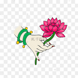 中元节之观音手执莲花