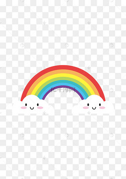 手绘云彩彩虹卡通