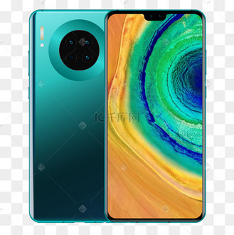 华为手机huaweimate30蓝色正反面