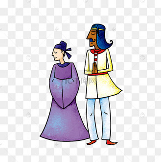 手绘卡通古代人西方人