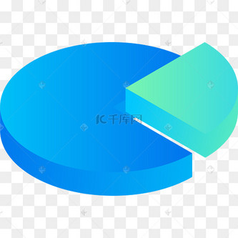 蓝色饼状图立体图表设计