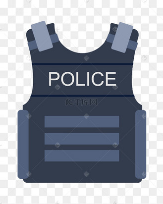 手绘警察防弹衣插画