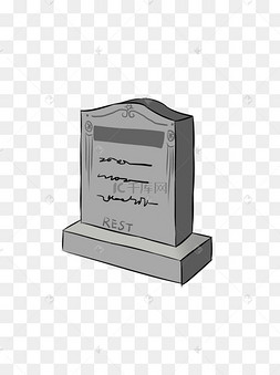 万圣节恐怖暗黑风格卡通插画墓碑