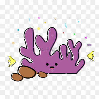 珊瑚卡通海洋装饰品mbe风格世界海洋日