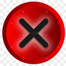 矢量创意手绘红色按钮关闭