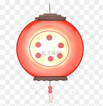 红色古风灯笼手绘插画