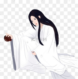 古风人物之喝酒的男人手绘免抠高清图
