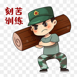 刻苦训练军人
