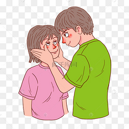 png下载psd七夕情人节主题牛郎织女深情对望下载 png下载psd卡通情侣