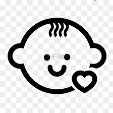 宝宝的头一个小心脏轮廓图标