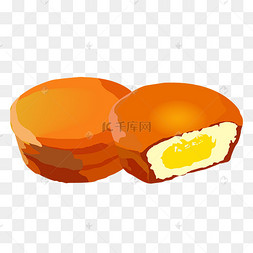 甜点蛋黄派卡通红色海洋派大星烘培甜点苹果派剪贴画手绘卡通插画南瓜