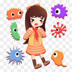 女孩害怕细菌包围