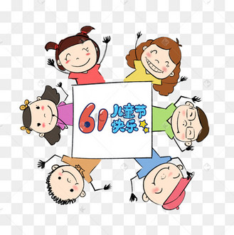 六一61儿童节卡通可爱小孩儿童手拉手开心