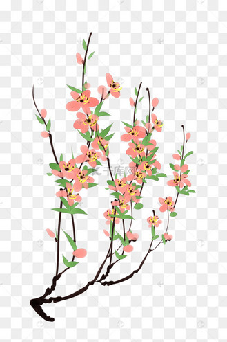 手写手绘pop卡通艺术字pngpsd桃花节粉色毛笔艺术字pngpsd赏桃花最美