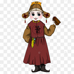 中国风卡通手绘幼龄曹国舅
