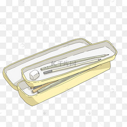 校园文具系列铅笔盒手绘插画