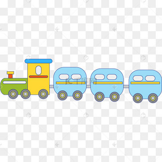 卡通玩具火车矢量图