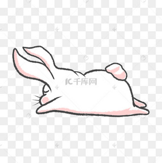 可爱胖嘟嘟趴着的兔子