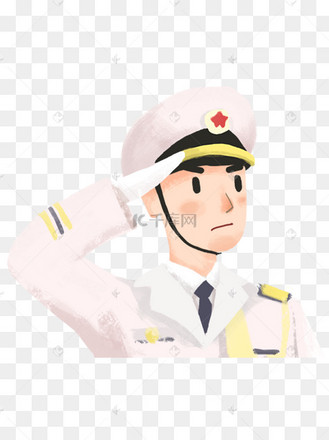 手绘卡通海军行军礼元素