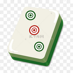 麻将牌手绘春节喜庆麻将装饰打麻将搓麻将卡通白色的麻将插画九筒麻将