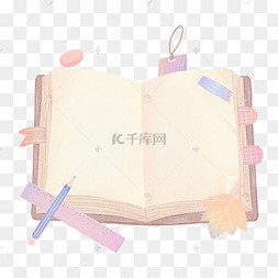 教育培训水彩清新书页边框png免抠