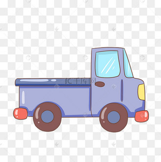 卡通手绘小货车插画